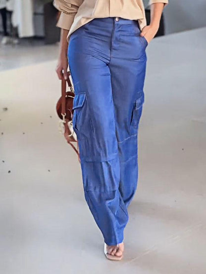 Women's Solid Color Shirt and Denim Pants Two-piece Set Purchased Separately Set Two-piece