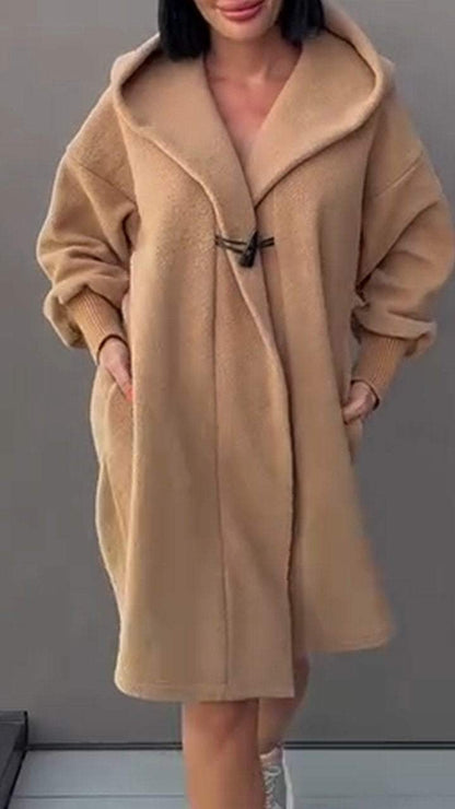 Women's Autumn and Winter Casual Coat with Long Sleeves and Hood Coats Tops