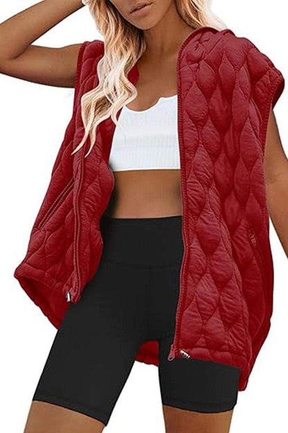 Women's Hooded Sleeveless Casual Cotton Vest Coat Jacket Tops