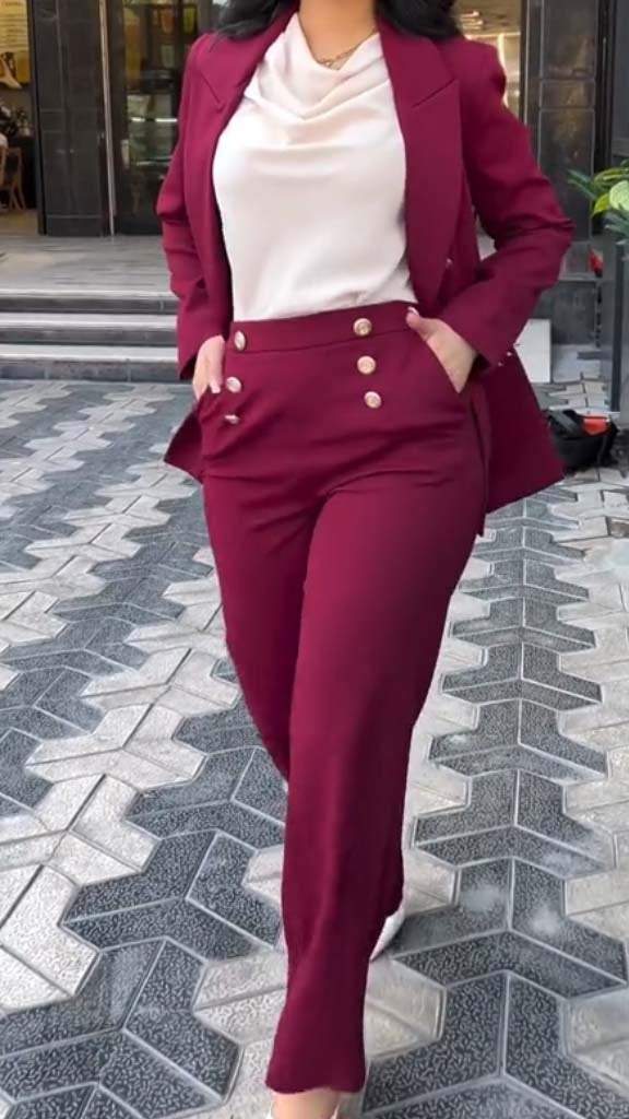 Women's Casual Long Sleeve Blazer Suit Suit