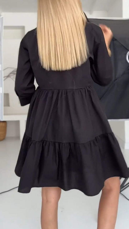 Women's Lapel Sleeve Casual Dress dress