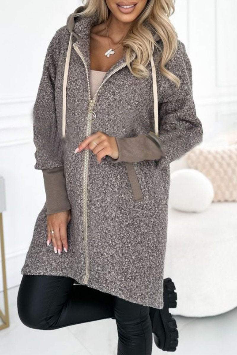 Women's Fashionable Hooded Long-sleeved Casual Coat Coat Tops