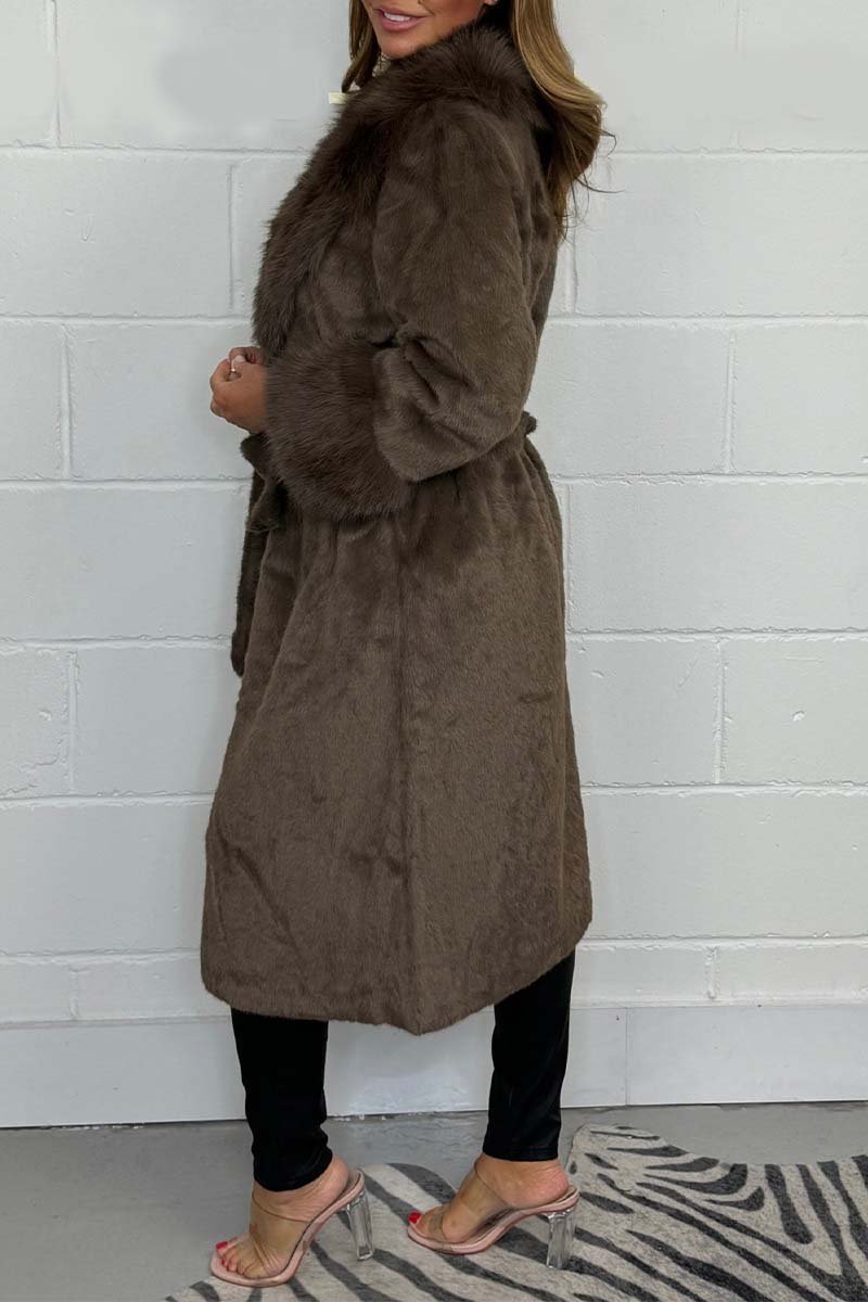 Women's Belted Longline Coat coats Tops