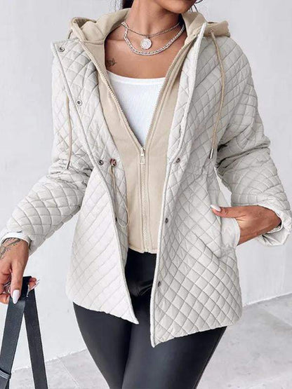 Women's Hooded Patchwork Sweatshirt Casual Cotton Coat Coats Tops