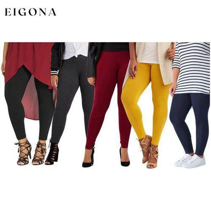 Women's Skinny Fit Cotton Full Length Leggings - Regular and Plus Sizes __stock:100 bottoms refund_fee:800 show-color-swatches
