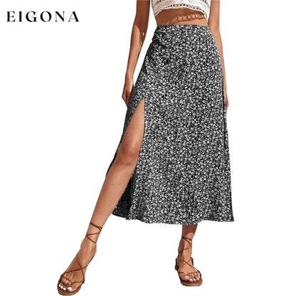 Women's A Line Long Skirt Black __stock:200 bottoms refund_fee:800