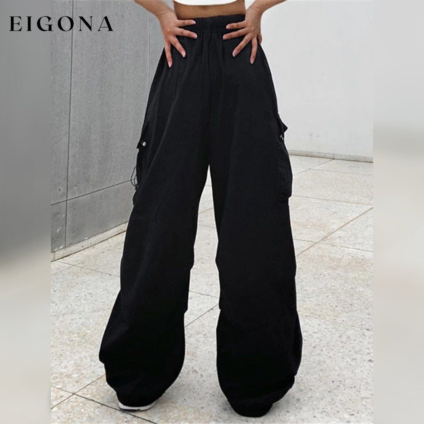 Women's Cargo Baggy Pants High Waist __stock:200 bottoms refund_fee:1200