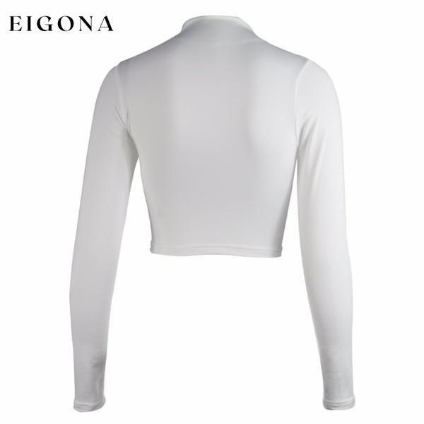 Women's Casual Round Neck Bottoming Long Sleeve Crop Top __stock:50 clothes refund_fee:800 tops