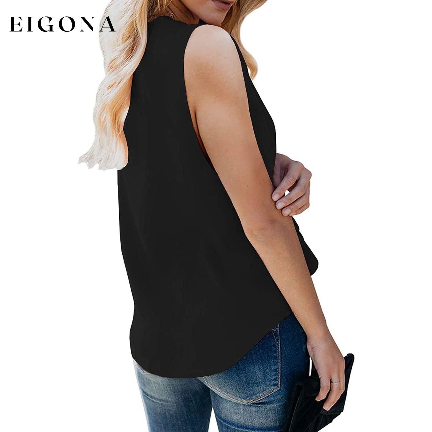 Womens Casual Summer Tie Sleeve Wrap V Neck Chiffon Blouses Tops Shirts __stock:500 clothes refund_fee:800 tops