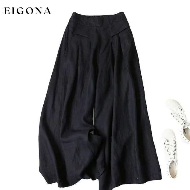 Women's Casual Wide Leg Pants Black __stock:200 bottoms refund_fee:1200