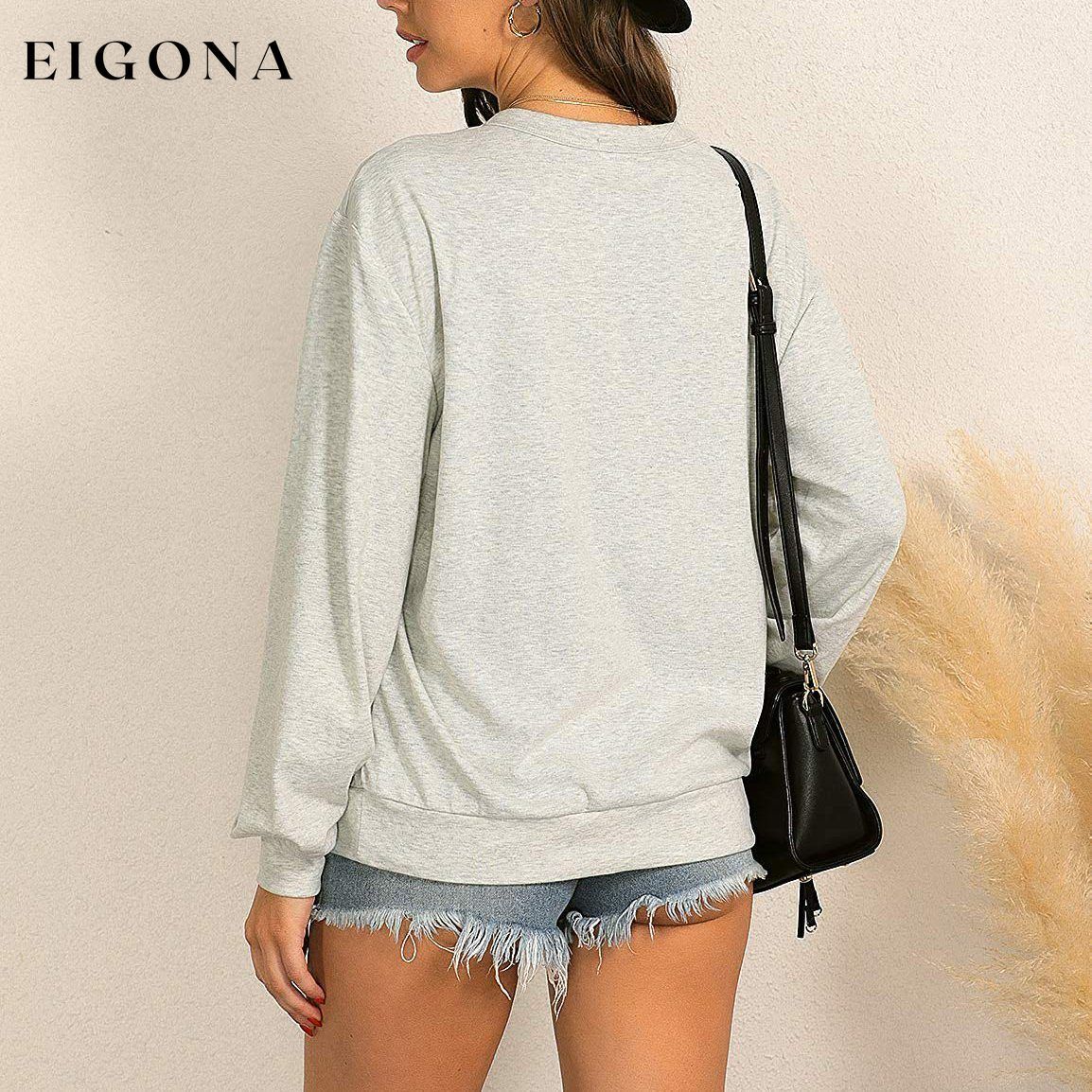 Women's Cute Long Sleeve Top Loose Crewneck Pullover Sweatshirt __stock:50 clothes refund_fee:1200 tops