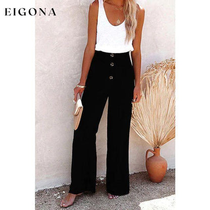 Women's Fashion Culottes Wide Leg Pants Black __stock:200 bottoms refund_fee:1200