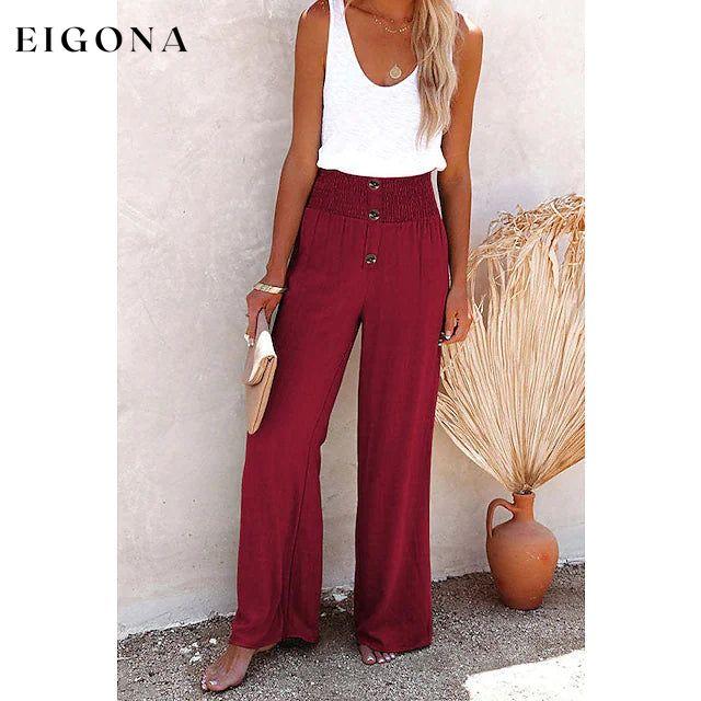 Women's Fashion Culottes Wide Leg Pants Wine __stock:200 bottoms refund_fee:1200