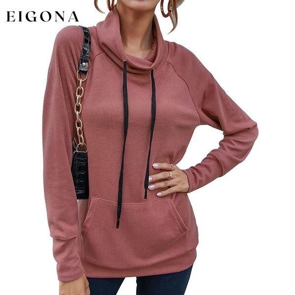 Women's High Collar Long Sleeve Lace Loose Pullover Top Hoodie Red __stock:50 clothes refund_fee:1200 tops