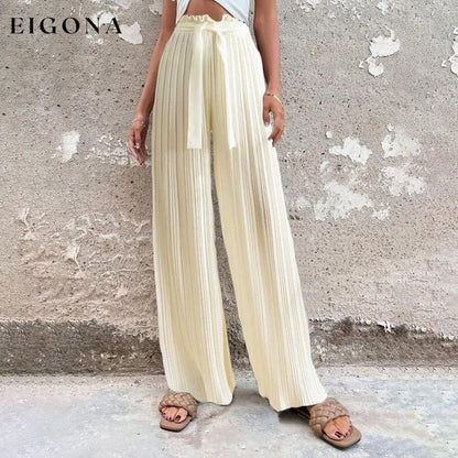 Women's High-Waisted Straight-Leg Strappy Pants Apricot __stock:200 bottoms