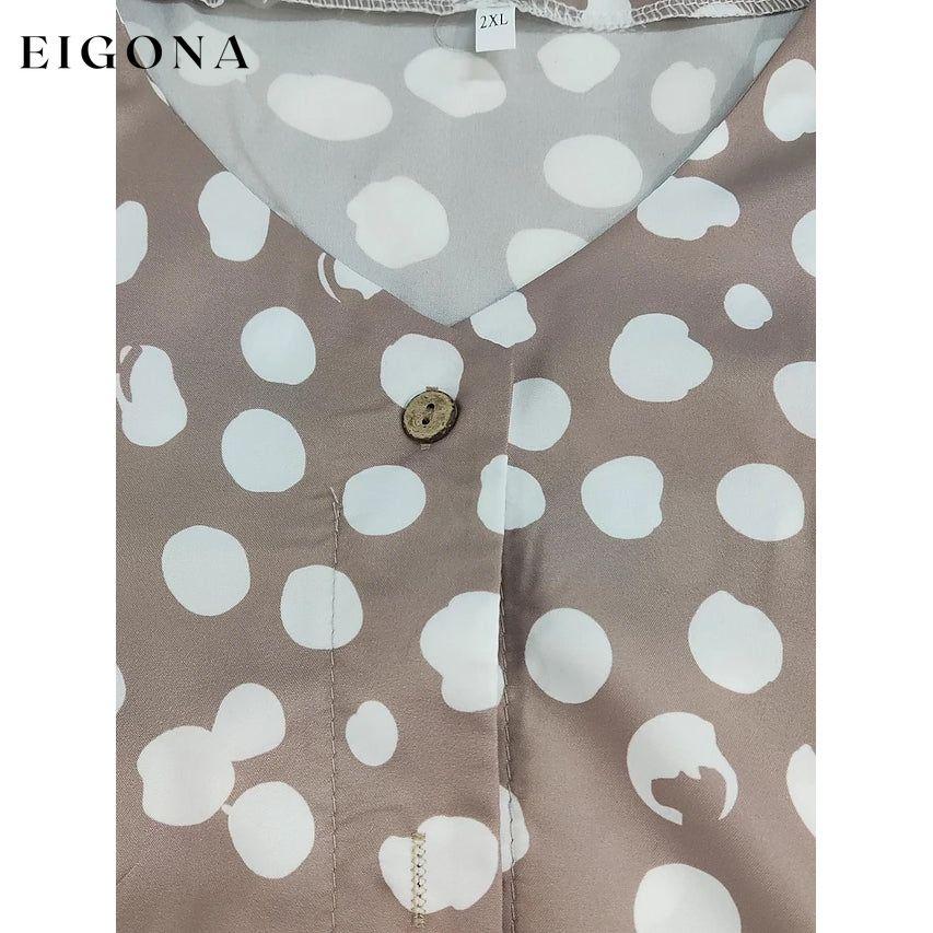 Women's Polka Dot Long Sleeve Casual Shirt __stock:200 clothes refund_fee:1200 tops