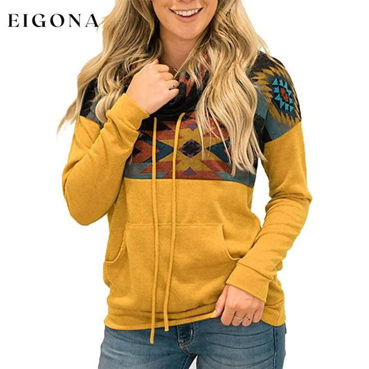 Women's Quarter Zip Color Block Pullover Sweatshirt Yellow __stock:100 clothes refund_fee:1200 tops