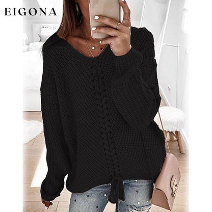 Women's Ribbed Knit Long Sleeve Lightweight Tunic Top Black __stock:200 clothes refund_fee:1200 tops