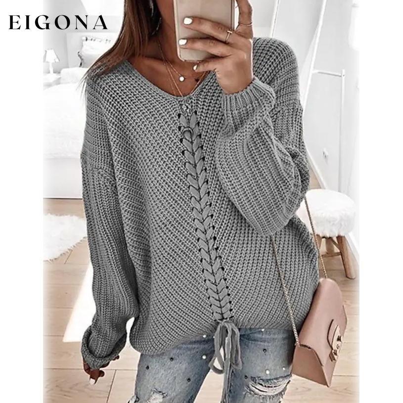 Women's Ribbed Knit Long Sleeve Lightweight Tunic Top Gray __stock:200 clothes refund_fee:1200 tops