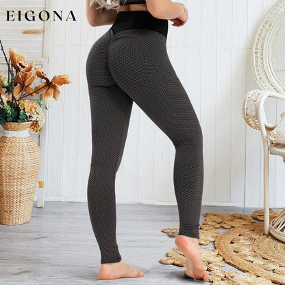 Women's Ruched High-Waist Butt Lifting Leggings Black __stock:50 bottoms refund_fee:800