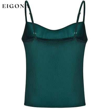 Women's Spaghetti Strap V-Neck Satin Suspender __stock:200 clothes refund_fee:800 tops