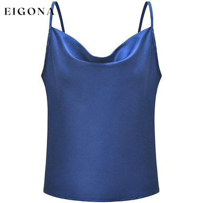 Women's Spaghetti Strap V-Neck Satin Suspender __stock:200 clothes refund_fee:800 tops