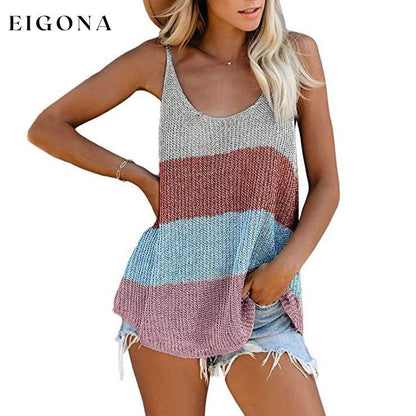 Women's Summer Scoop Neck Knit Cami Tank Tops Multicolor __stock:500 clothes refund_fee:800 tops