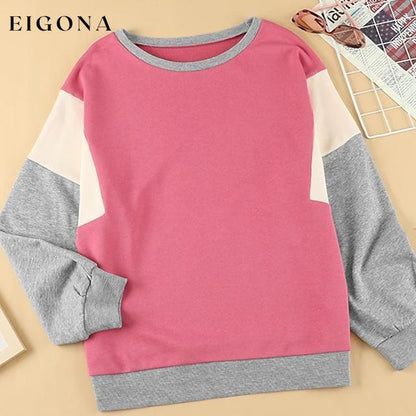 Women's Sweatshirt Pullover Color Block Patchwork __stock:50 clothes refund_fee:1200 show-color-swatches tops