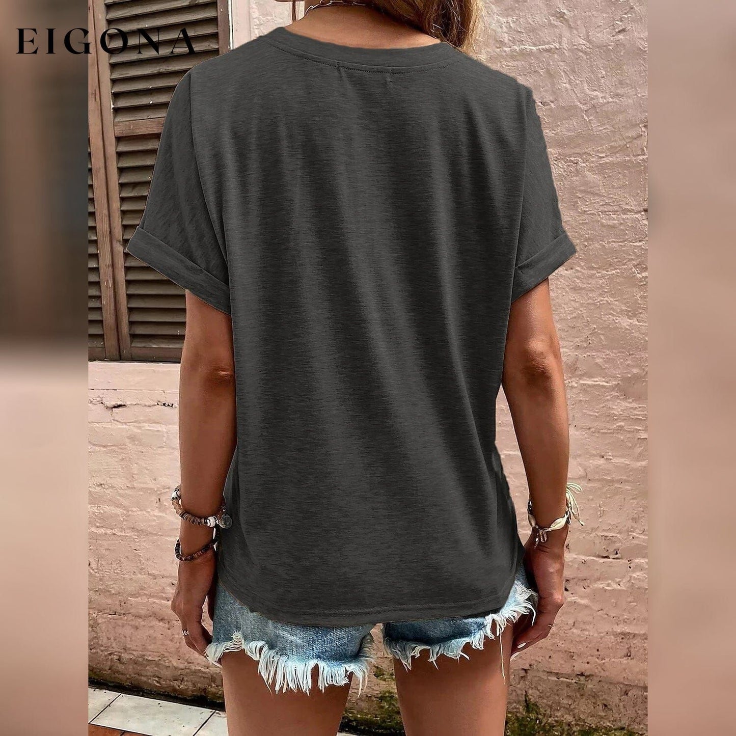 Women's T shirt V Neck __stock:200 clothes refund_fee:1200 tops