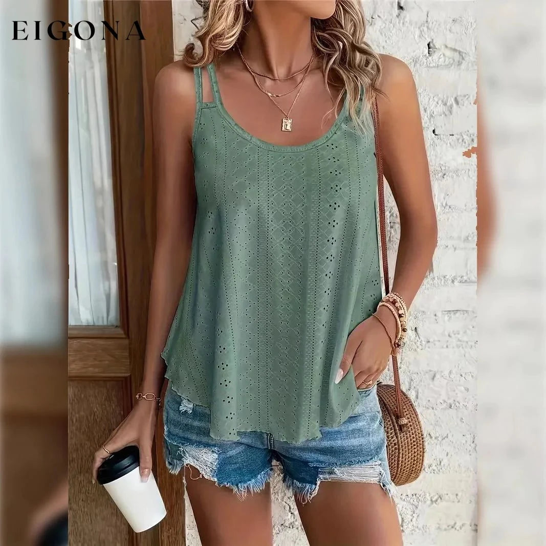 Women's Tank Top Plain Sleeveless Casual Basic Round Neck Army Green __stock:200 clothes refund_fee:1200 tops