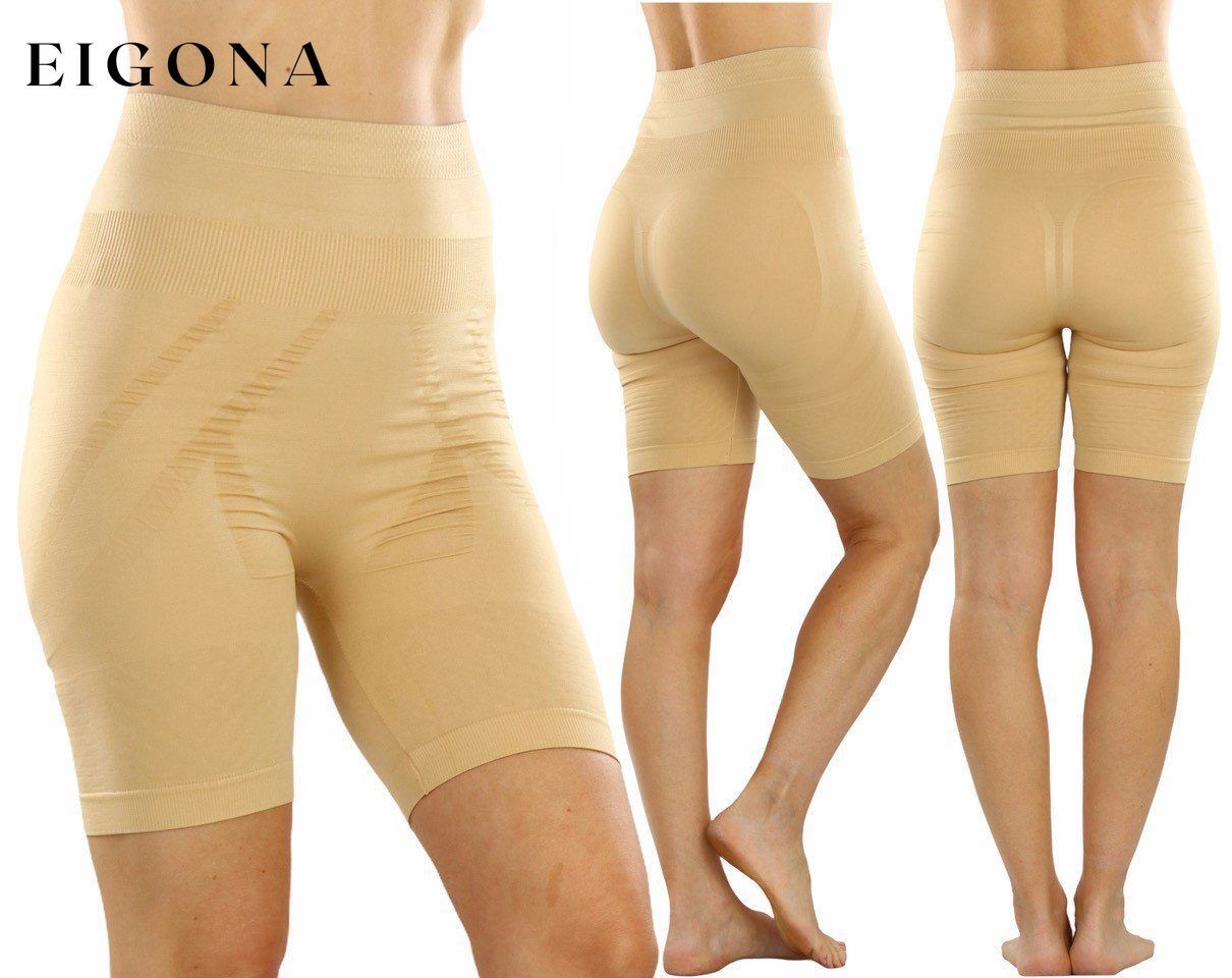 2-Pack: Women's Black Beige Control Shaping Long Shorts __stock:150 lingerie refund_fee:1200