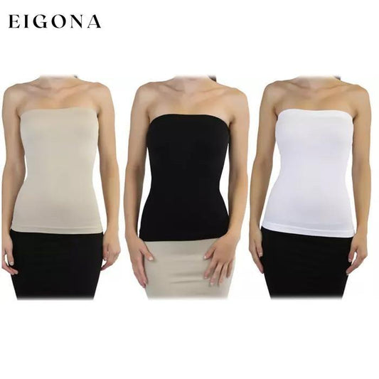 3-Pack: Sleek and Slimming Women's Tube Tops Black White Beige __stock:150 lingerie refund_fee:800