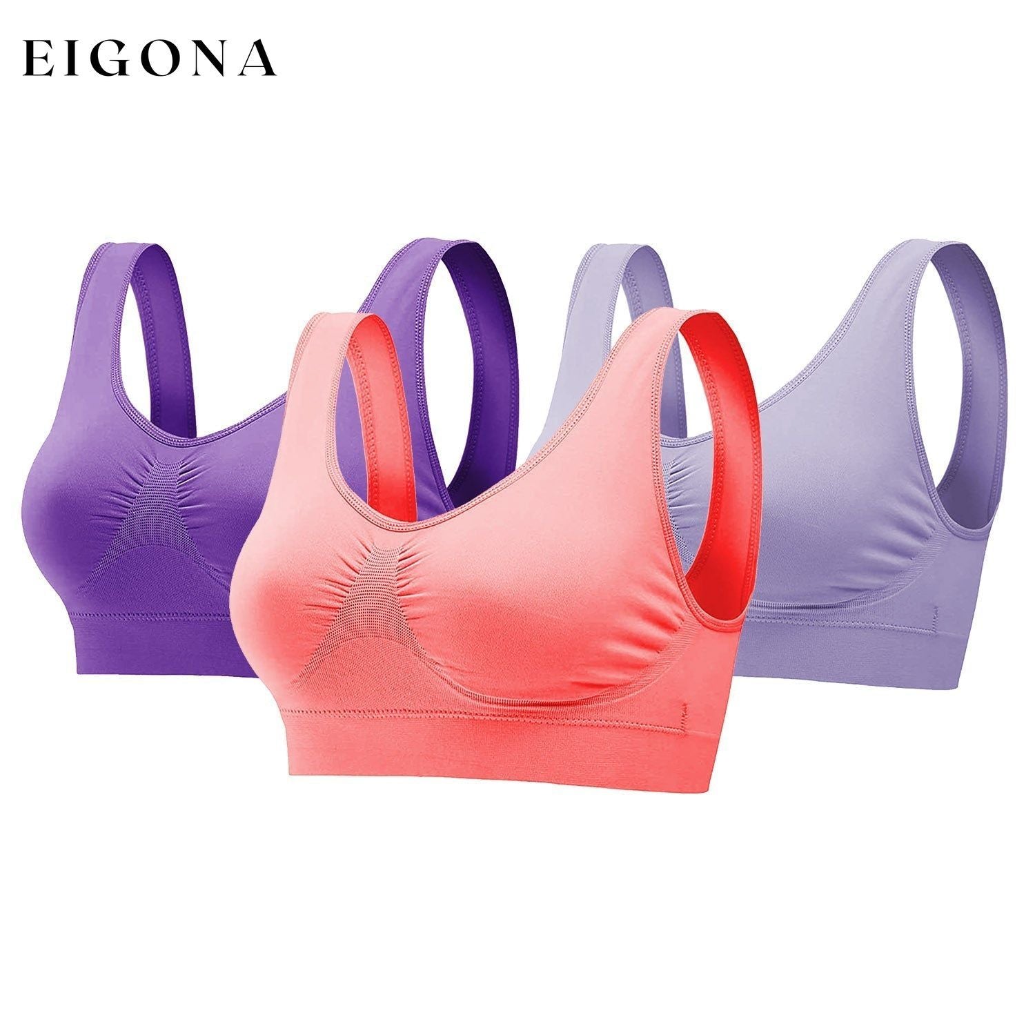 3-Pack: Women Seamless Wire-free Bra for Fitness Workout XXXXL __stock:50 lingerie refund_fee:1200