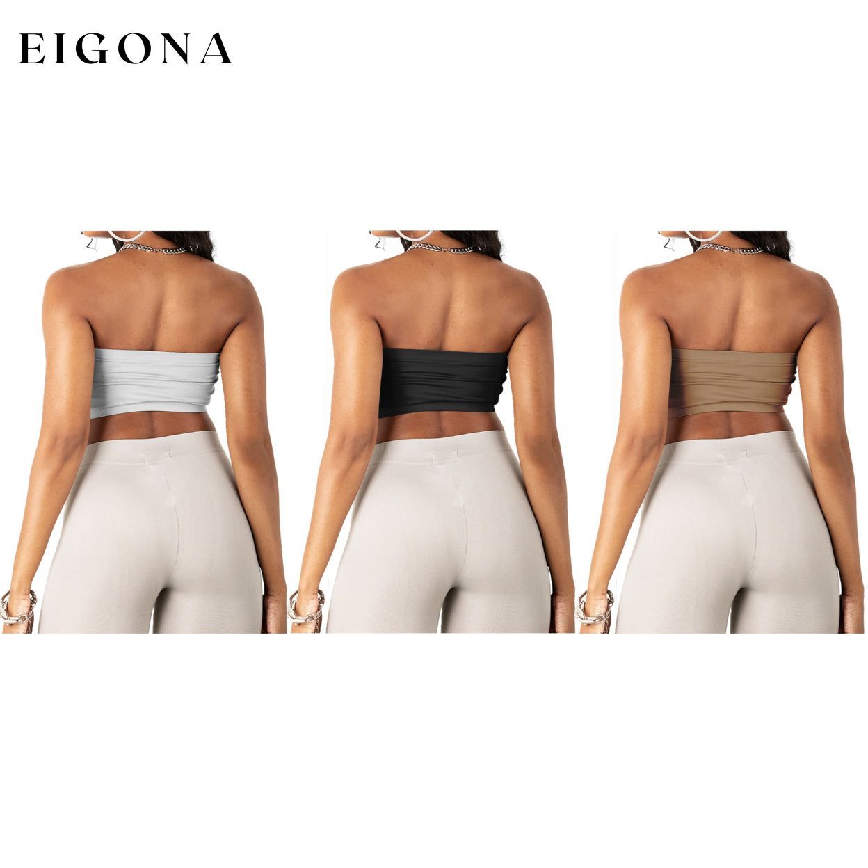 3-Pack: Women's Seamless Strapless Bandeau Crop Tube Top Bra Bralettes __stock:1000 lingerie refund_fee:800