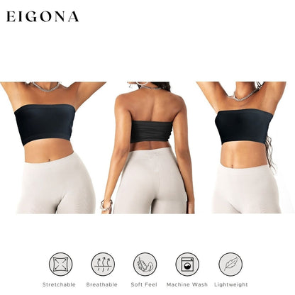 3-Pack: Women's Seamless Strapless Bandeau Crop Tube Top Bra Bralettes __stock:1000 lingerie refund_fee:800