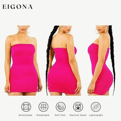 3-Pack: Women's Seamless Strapless Tube Dress __stock:1000 casual dresses clothes dresses refund_fee:1200