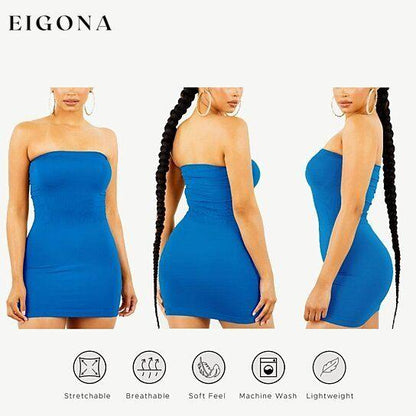 3-Pack: Women's Seamless Strapless Tube Dress __stock:1000 casual dresses clothes dresses refund_fee:1200