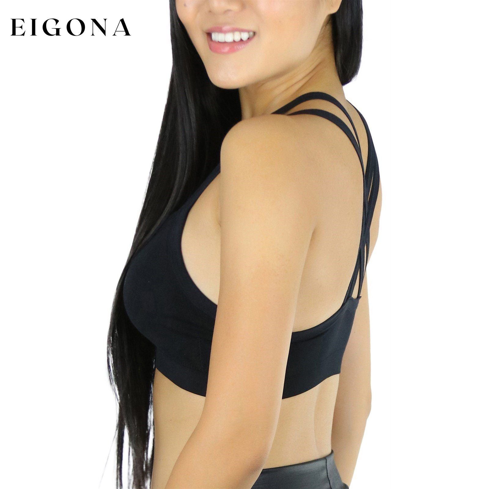 3-Pack: Women's Wire-Free Seamless Sports Bra with Cross-Back __stock:100 lingerie Low stock refund_fee:1200