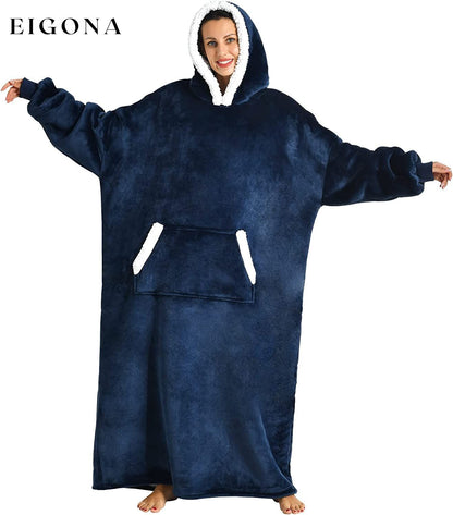 EIGONA Oversized Blanket Hoodie Long Blue appreal lounge