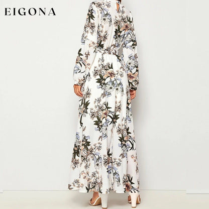 Allover Floral Print Self Tie Swing Maxi Dress __stock:200 casual dresses clothes dresses refund_fee:1200