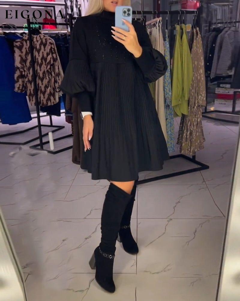 Balloon sleeve stand collar dress 2023 f/w 23BF casual dress