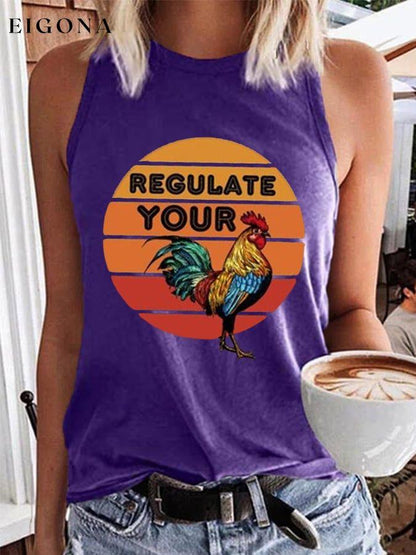 Women's Letter Graphic Printed Sleeveless Tee roe