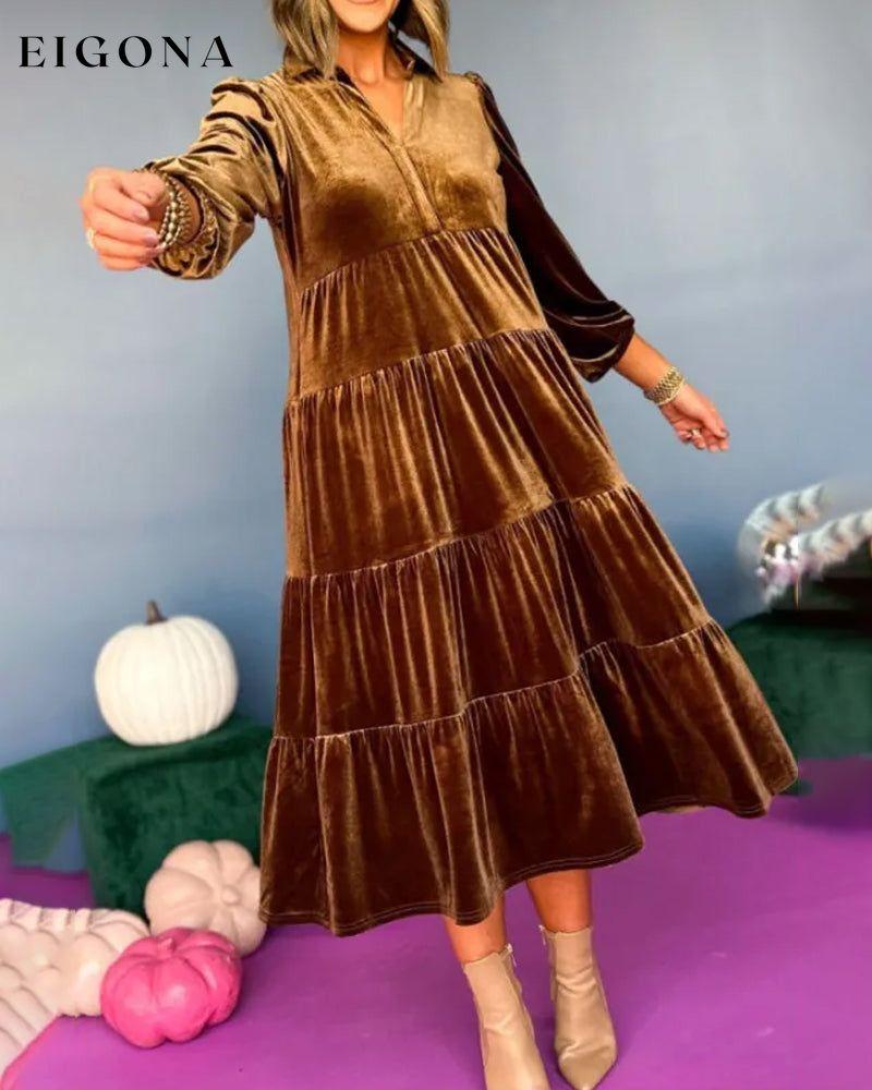 Long-sleeved velvet dress 2023 f/w 23BF casual dress spring