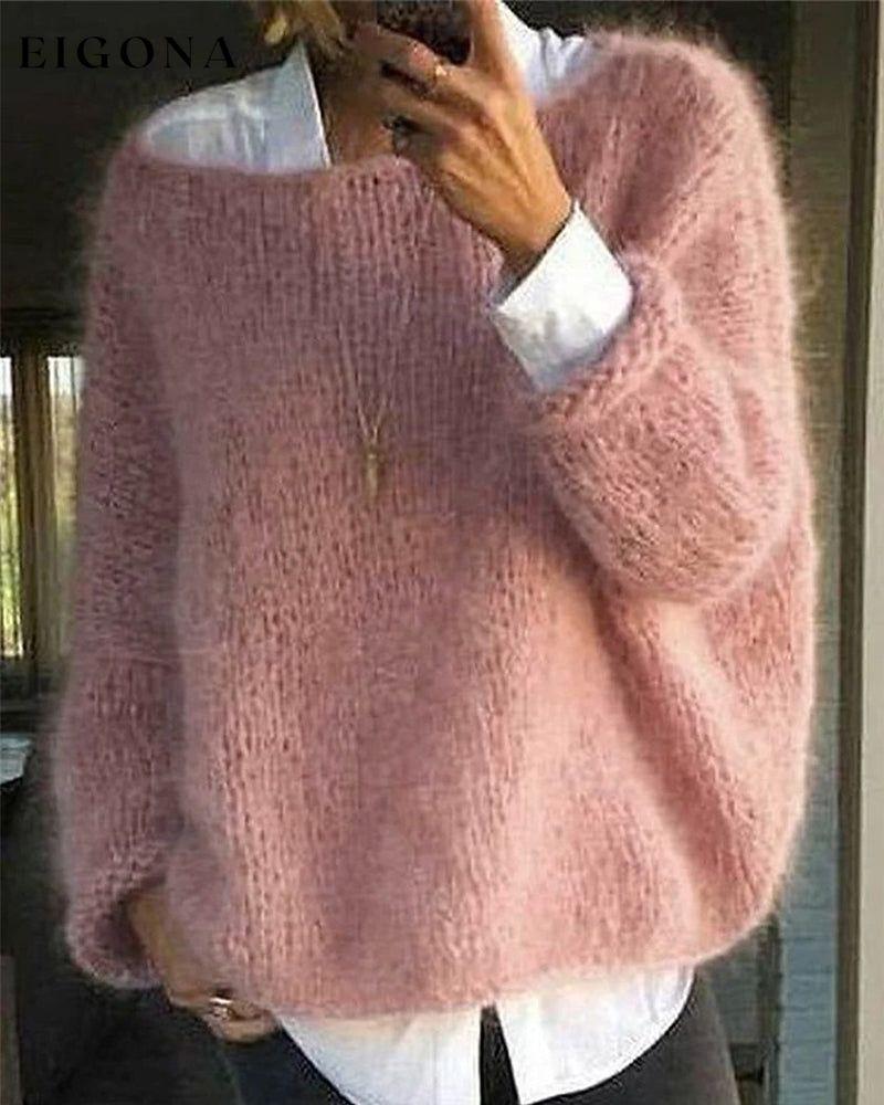 Round neck solid color sweater Pink 2023 f/w 23BF pullovers