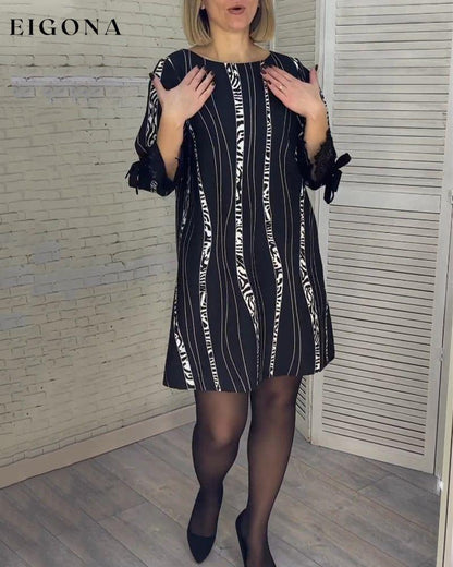 Knee-length striped dress 2023 f/w 23BF elegant dress spring