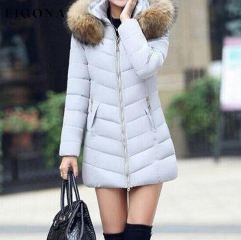 High Quality Winter Down Jacket Women Long Coat Warm Clothes Gray __stock:50 Jackets & Coats Low stock refund_fee:1800