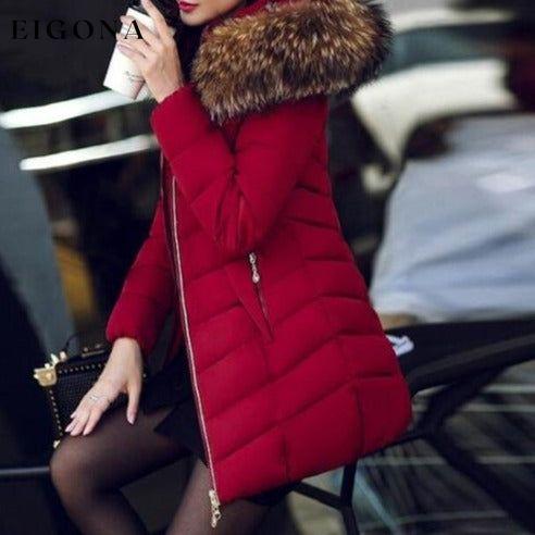 High Quality Winter Down Jacket Women Long Coat Warm Clothes Wine Red __stock:50 Jackets & Coats Low stock refund_fee:1800