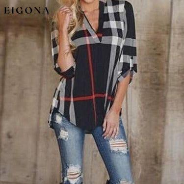 Londonite Shirt In Playful Plaids - Assorted Sizes Black __stock:150 clothes refund_fee:800 tops