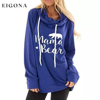 Mama Bear Hooded Fashion Tunic Blue clothes refund_fee:1200 tops