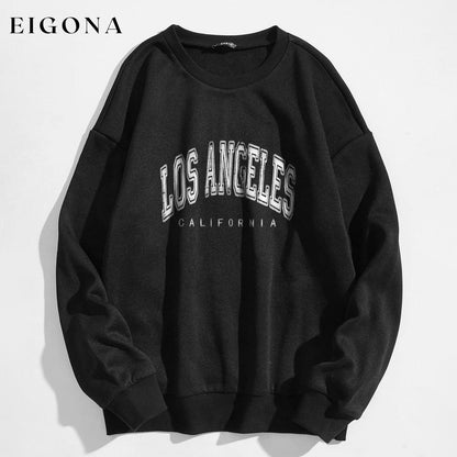 Slogan Graphic Thermal Lined Sweatshirt Black __stock:500 clothes refund_fee:800 tops